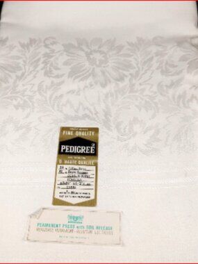 Vtg Czech Pedigree Brand 'Contessa' Tablecloth White Cotton/Rayon NOS 84"